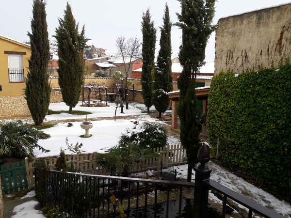 Jardín con nieve